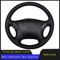 car steering wheel cover braid wearable genuine leather for mercedes benz w203 c class 2001 2002 2003 2004 2005 2006 2007