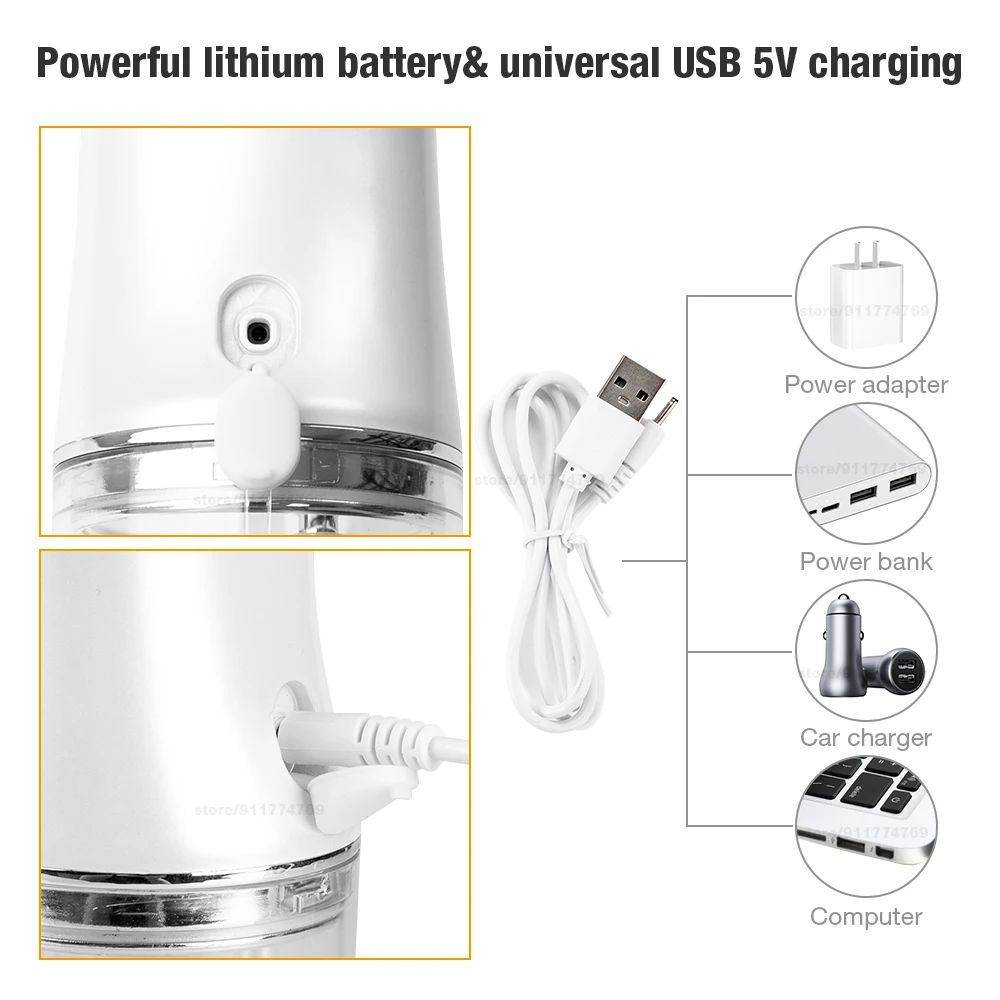 

Oral Irrigator 3 Mode USB Rechargeable Dental Water Flosser Waterproof Dental Water Jet 6 Tips 240ML Water Tank Teeth Cleaner