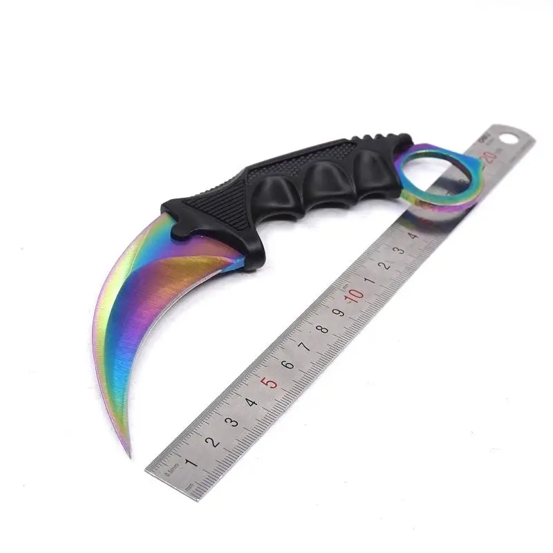 

Counter-Strike Claw Karambit Knife CS GO Stainless Steel Traning Survival Pocket Knife Camping Tools Fixed Blade Knives HW23