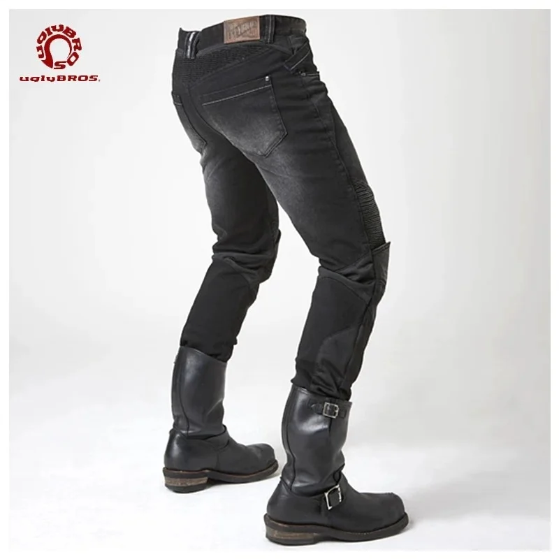 Углибрас мужские ретро дышащие джинсы мотоциклетные скутер мотоцикл синие