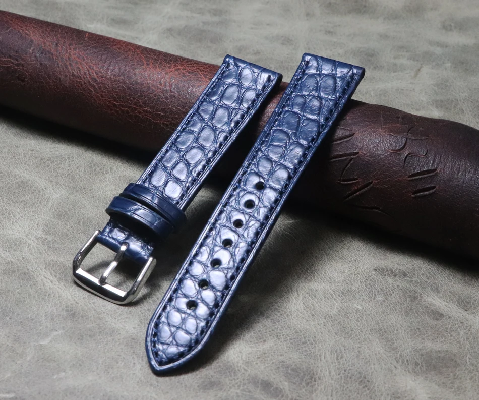 Handmade Crocodile Watch strap Alligator Genuine Leather Watchband thin man Belt Bracelets 16 18 19 20 21 22mm Watch accessories
