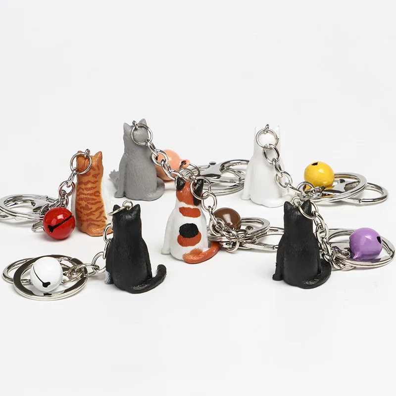 

Cute Cat Keychain Figures for Women Bag Cat Pendants Necklaces Keychain Decoration Amusing Home Party Favors Pendant Toys Set