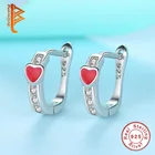 Детские серьги-пусеты с красным эмалированным кристаллом из стерлингового серебра 925 пробы