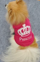 fashion pet dogs cats cute princess t shirt puppy summer vest coat breathable crown teddy clothes dog costumes dog accessories