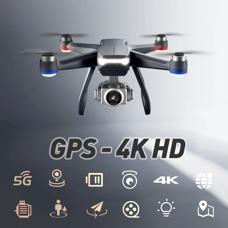 Радиоуправляемый Дрон 4K Профессиональный GPS флэш-фотография с Wi-Fi FPV | Игрушки и