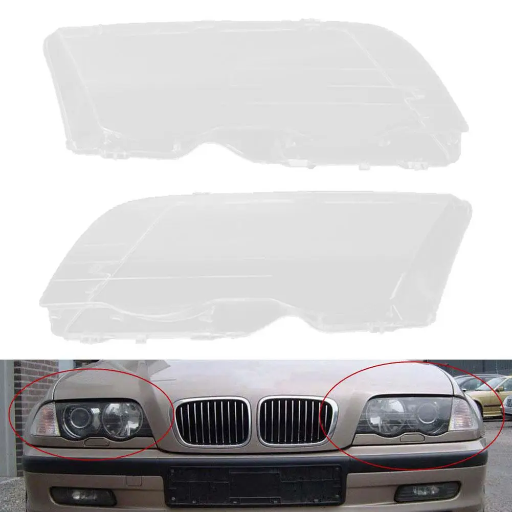 

1 пара левая/правая фара фары крышка объектива для BM-W E46 3 серии 1998-2001