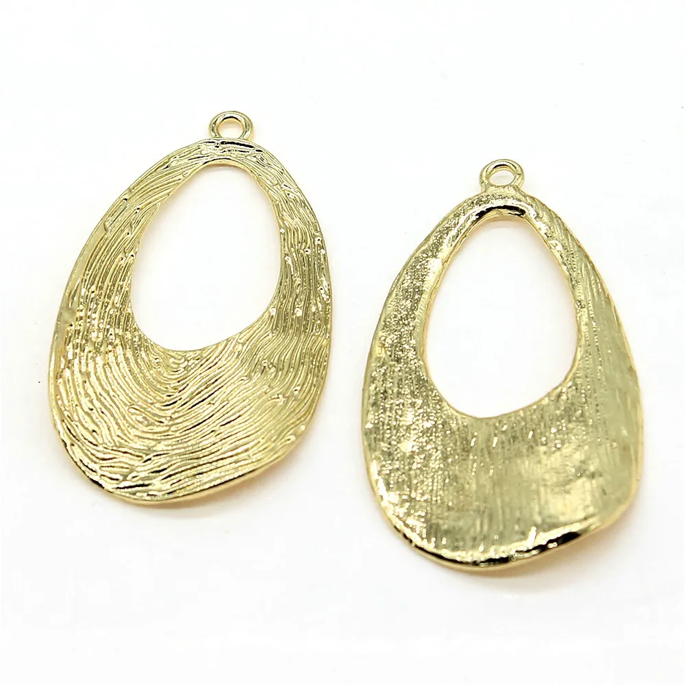 

WYSIWYG 2pcs Charms Geometric High Quality KC Gold Color 28x49mm Metal Alloy Jewelry DIY Accessories For Earring Making