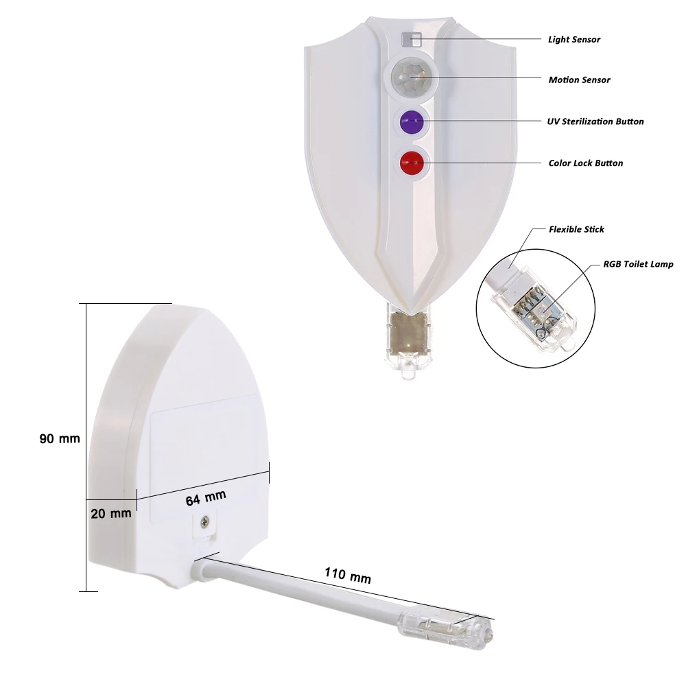 Светодиодный ночной Светильник для сиденья унитаза с датчиком движения туалет