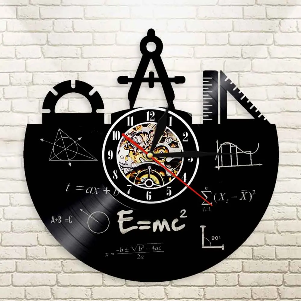 Математическая формула настенные часы виниловая пластина Теорема Пифагора