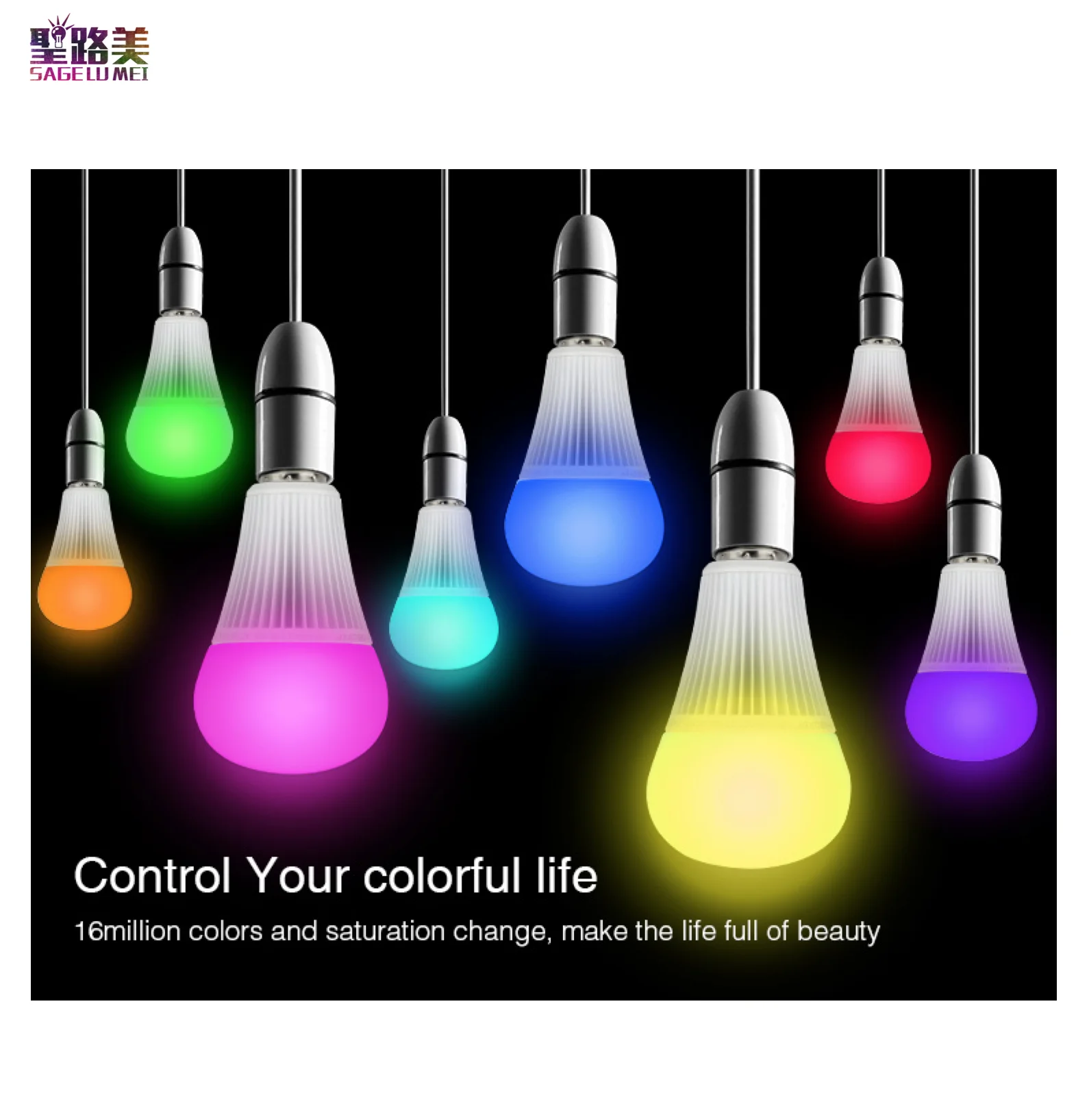 Светодиодная лампочка FUT012 9 Вт RGB + CCT Цоколь E27 управление через приложение для
