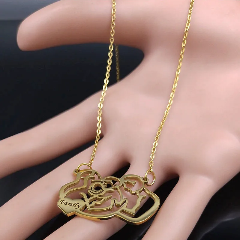 Женское Ожерелье из нержавеющей стали ожерелье золотого цвета с изображением