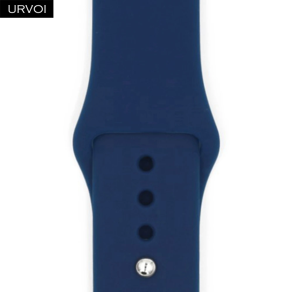 Blue Cobalt Спортивный ремешок URVOI для apple watch 5, 4, 3, 2, 1, силиконовый ремешок для iWatch 40 мм, 44 мм, застежка на булавке и застежке, новинка, сосновый зеленый - Цвет ремешка: Blue Cobalt