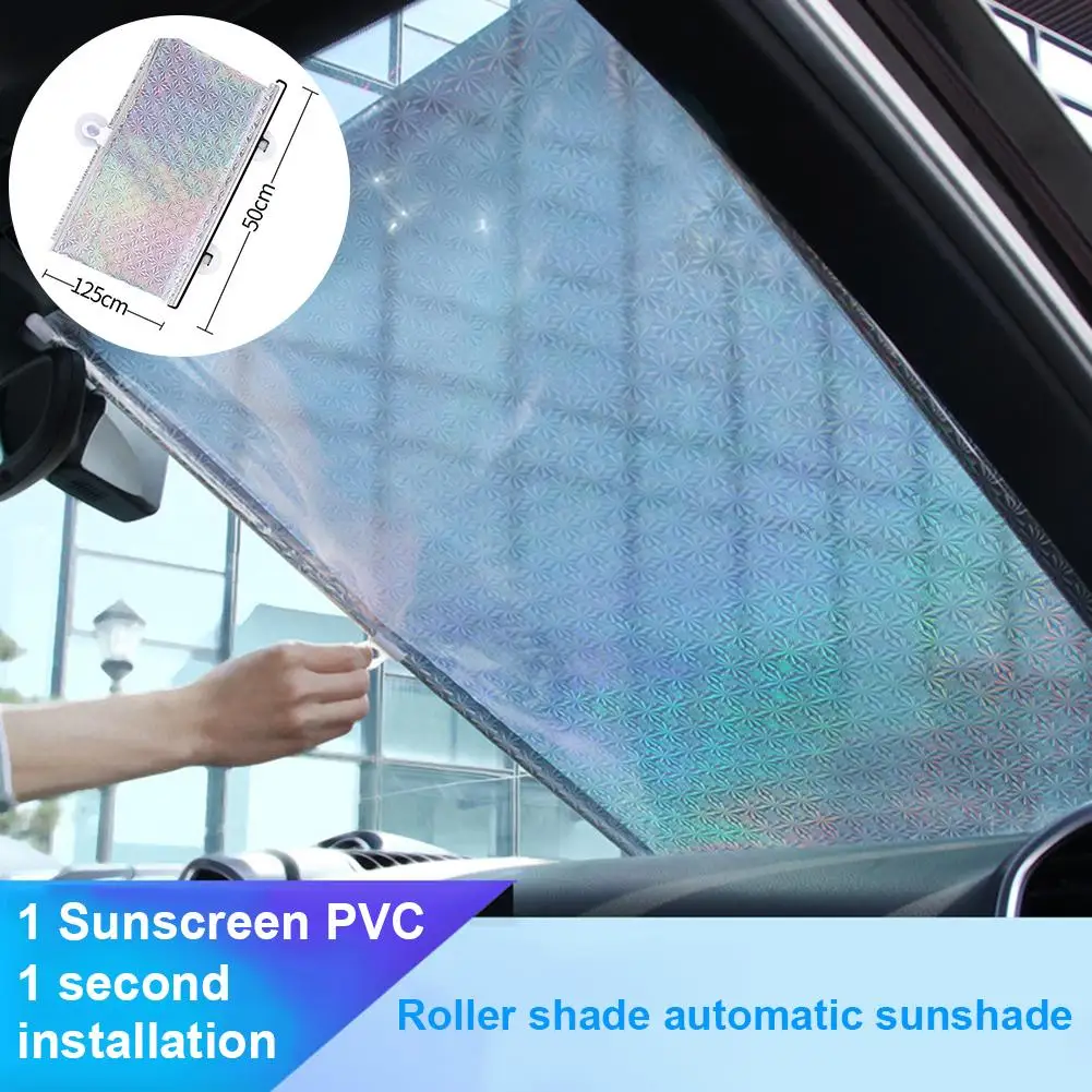 

Car Windshield Sun Shade Automatic Retractable Thermal Curtains Auto Windshield Vehicle Blocking Shield Reflector For SUV Trucks