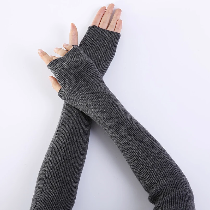 Женские зимние теплые перчатки EAGLEBORN 95% кашемировые длинные без пальцев