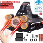 Налобный фонарь с 5 светодиосветодиодный и датчиком масштабирования, 18650