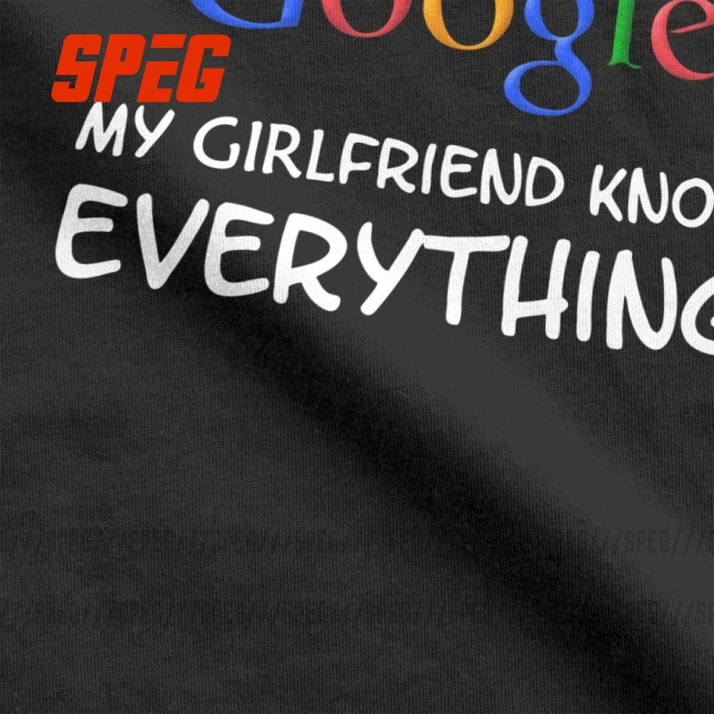 Мне не нужна футболка Google моя девушка знает все для мужчин парень жениха смешные