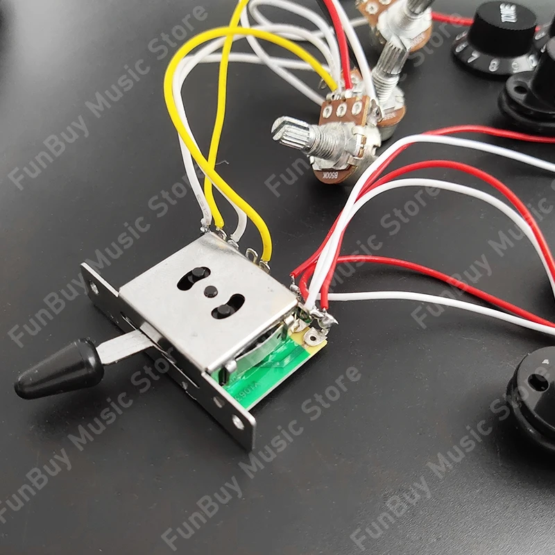 elektrische gitarre pickup kabelbaum prewired 5 weg schalter 2t1v sss pickup für st elektrische gitarre schwarz weiß free global shipping
