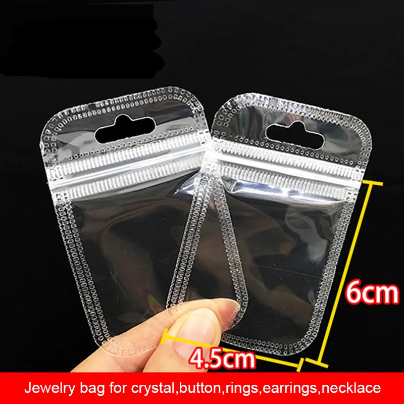 50Pcs 5*9CM Mini Zip Lock PP Bag for Small Metal Parts Items Protective Bag Self Sealing Clear Ziplock PE Bags Jewelry Pouches