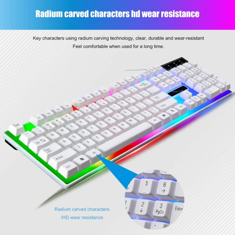 

Gaming Keyboard And Mouse Wired Keyboard With Backlight Keyboard Silent Gaming Mouse Set For PC Laptop Computer Accessories