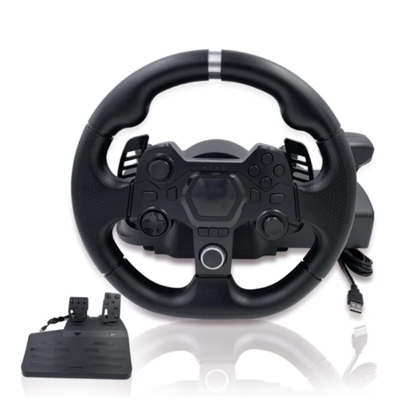 Руль 7 в 1 гоночный игровой с педальным игровым контроллером совместим ПК/PS3/PS4/XB