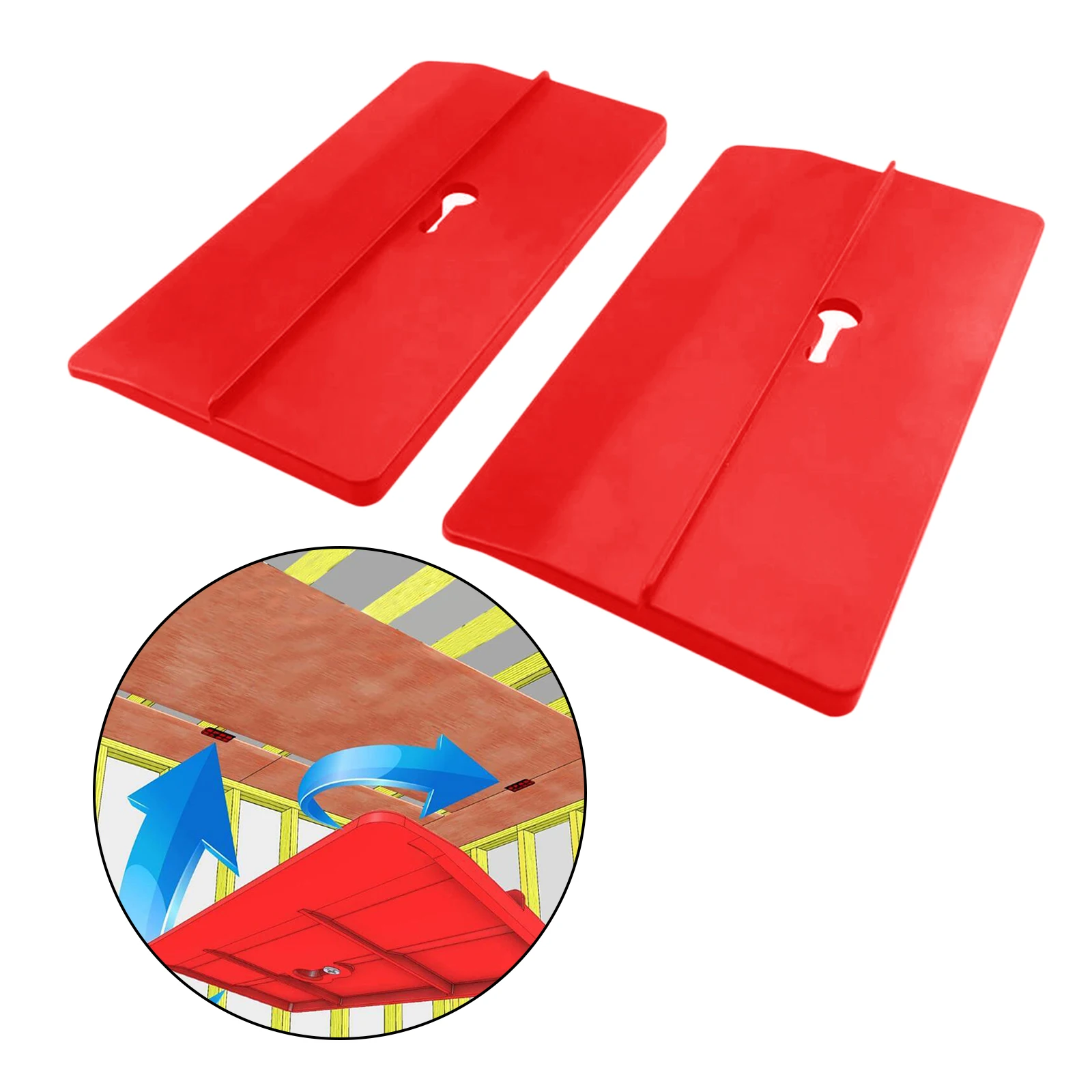 

2 x Plastic Drywall Fitting Tool Plasterboard Fixing Positioning Tool for Room Ceiling, Red