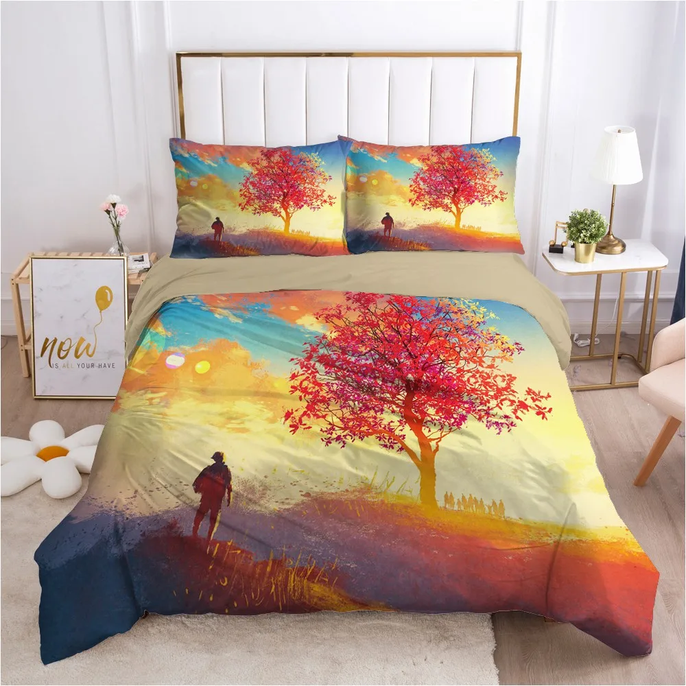 

3D Scenery Tree Design Duvet Cover Sets Bedding Sets Quilt Covers Pillow Cases King Queen Full Double Size Custom Bedding Sets