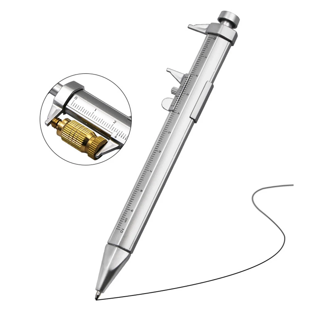 

Multifunction Gel Ink Pen Vernier Caliper Roller Ball Pen Stationery Ball-Point Pens 2 in 1 DIY Measuring Gauging Tools
