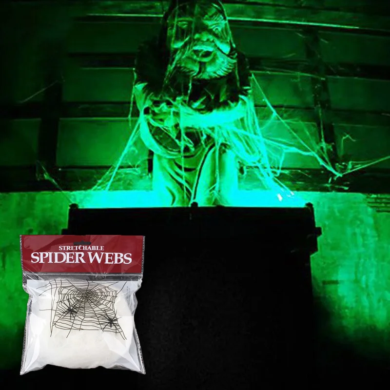 

Artificial Spider Web Halloween Decoration Horror Party Scene Props Elastic Spider Web Horror House Home Decoration Supplies