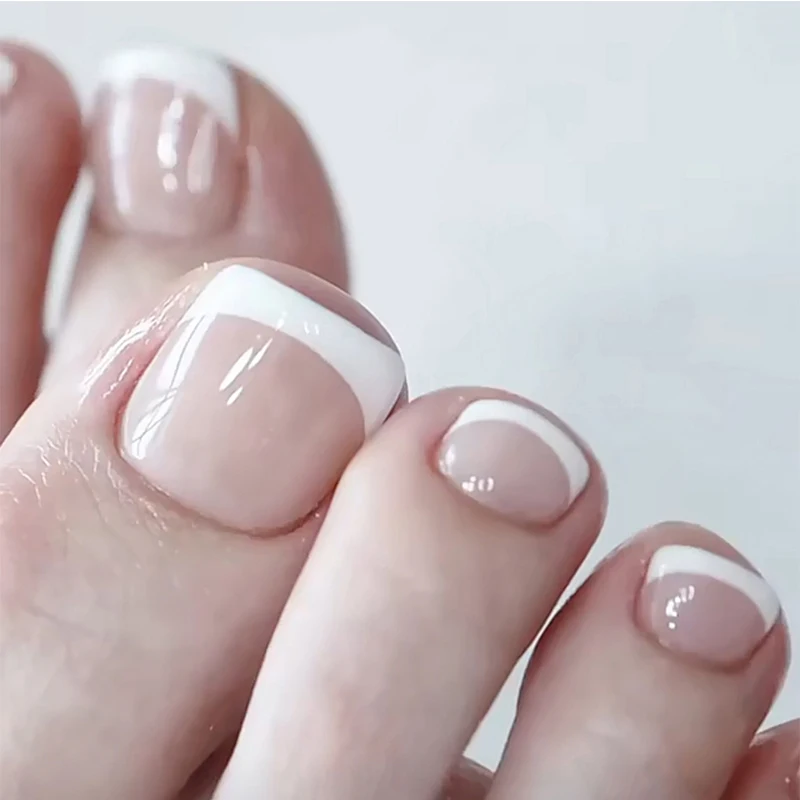24 шт. накладные ногти для ногтей во французском стиле | Красота и здоровье