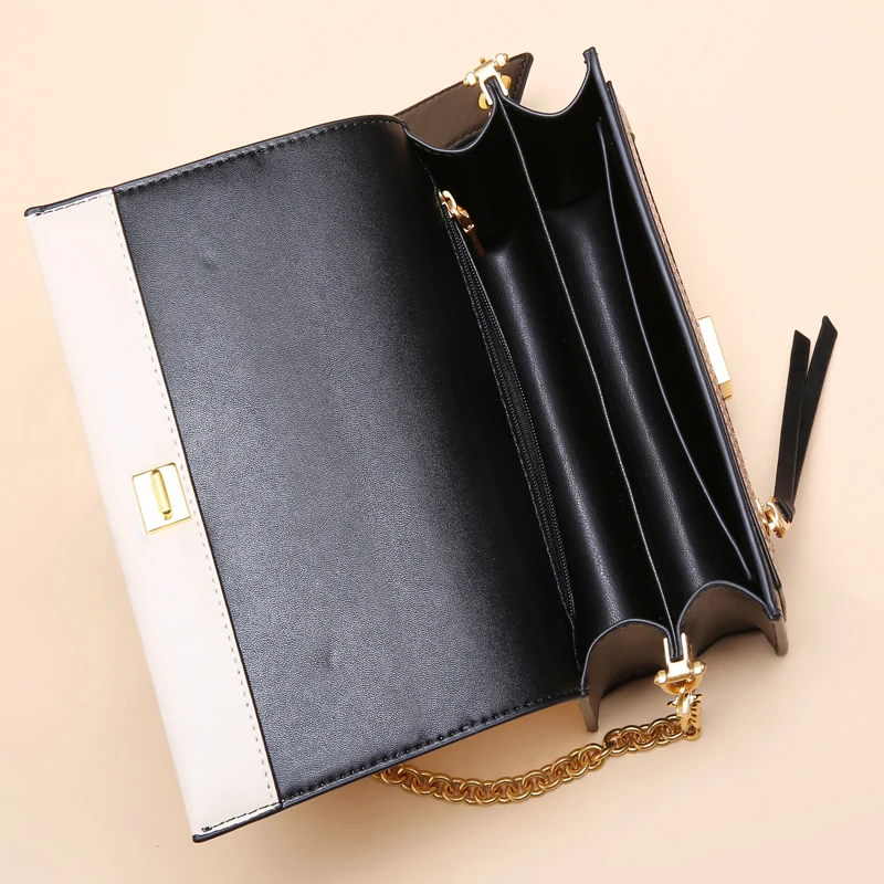 ESUFEIR Кожаная сумка на длинном ремне для женщин Vintage Flap Bag Модная цепочка с круглым кольцом Женская сумка через плечо Маленькие женские сумки