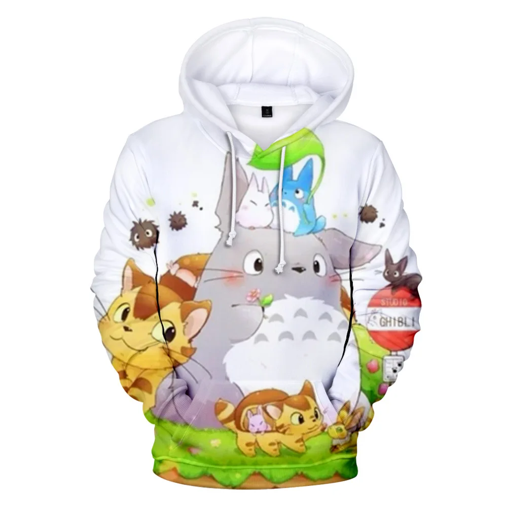 

2021 new pullover top 3D hooded sweater long sleeve casual blue fun street clothing anime 3D chinchilla boy girl