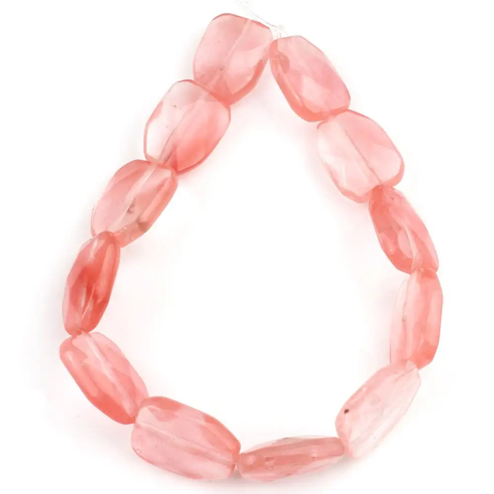 Cherry Quartz 12*16 мм граненые бусины натуральная бирюза унакит Индия Агаты кварцевые бусины из нефрита для самостоятельного изготовления ювелирных изделий серьги шпильки браслет 7,5'' - Цвет: Cherry Quartz