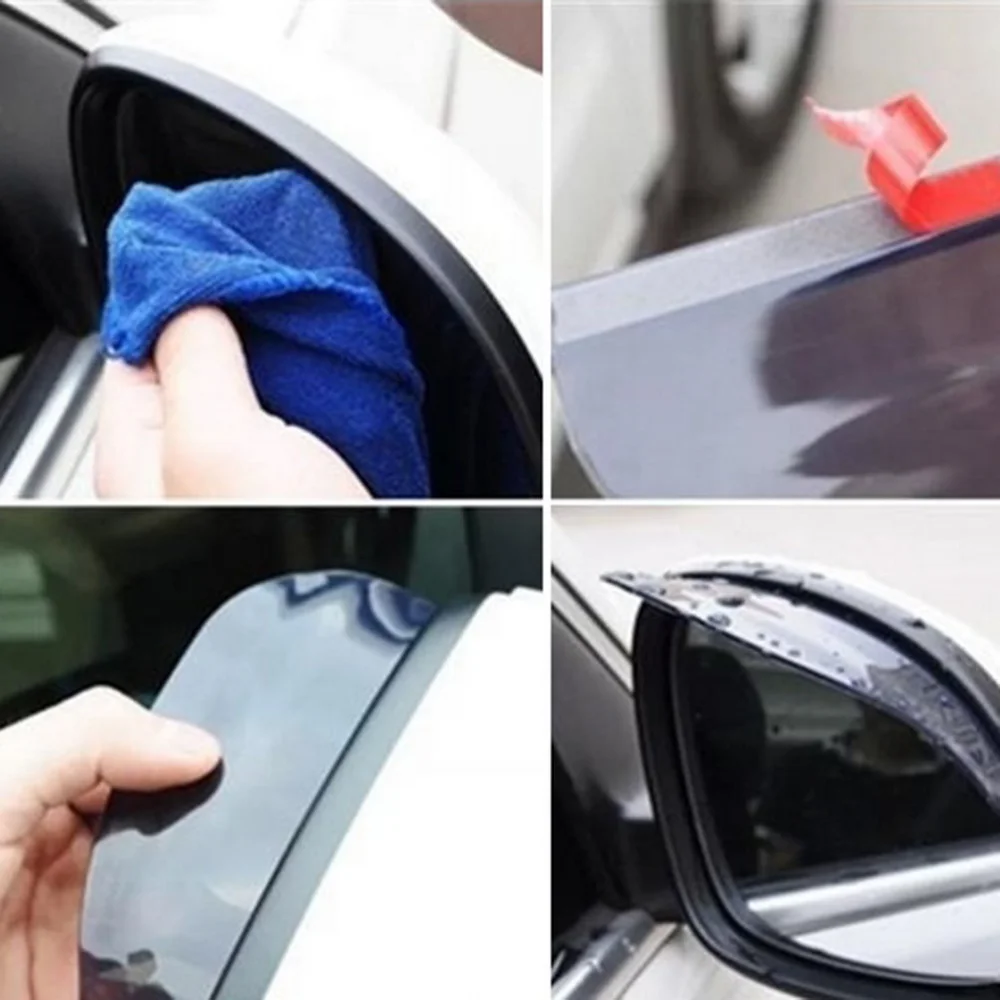 

1Pair Universal Flexible PVC Rearview Mirror Rain Shade Rainproof Blades Car Back Mirror Eyebrow Rain Cover Auto Accessories