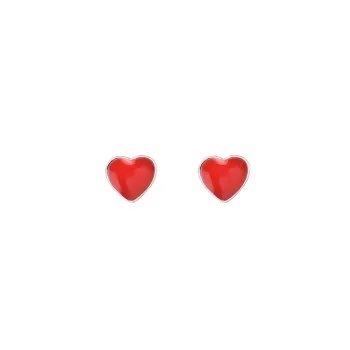 

Korean Version of Popular Red Love Earrings Female Hearts and Hearts Small Fresh and Simple New Year's Red Earrings Gift E012