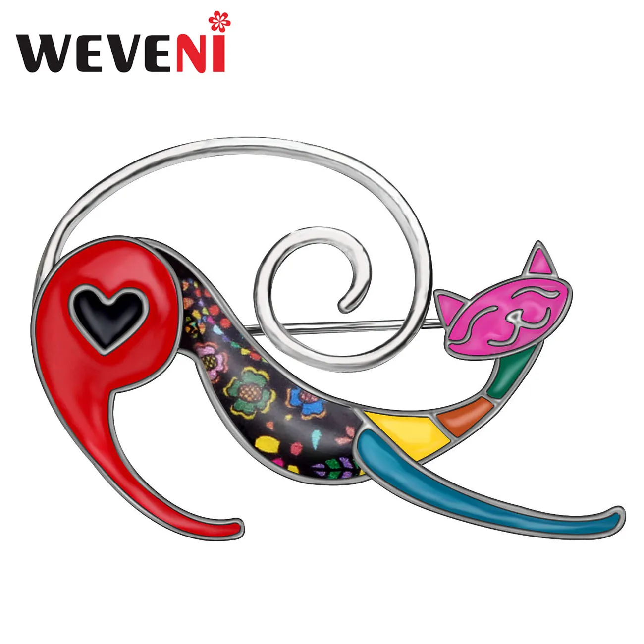 WEVENI Эмаль сплав аниме цветочный Кот котенок Броши Одежда украшение для шарфа