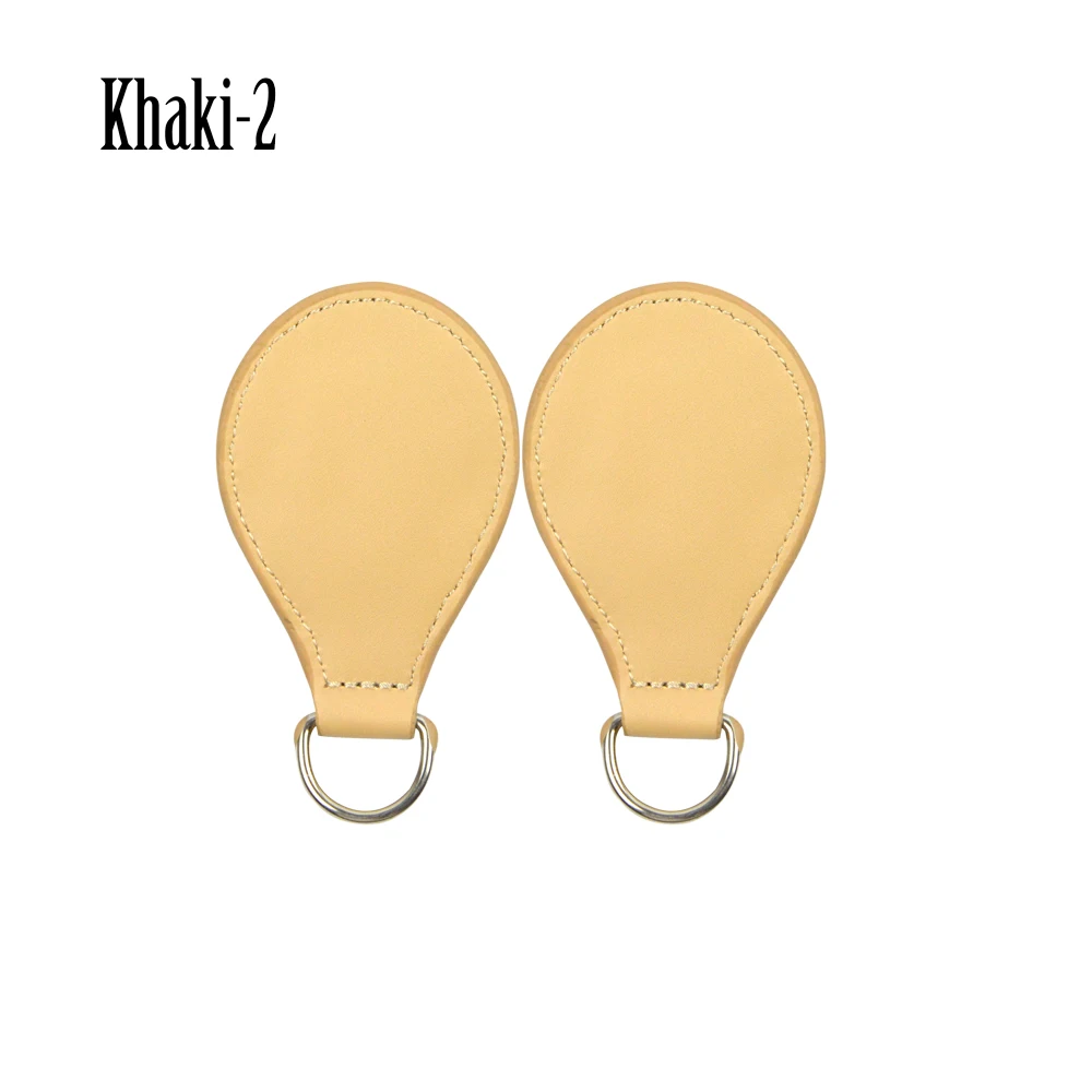 khaki-2 TANQU,, улучшенный рисунок по краям, 1 пара, 2 шт., блестящий каплевидный конец, для Obag, ручка, ПУ, капля, крепление для O сумки, Obasket, сделай сам, женская сумка - Цвет: khaki-2