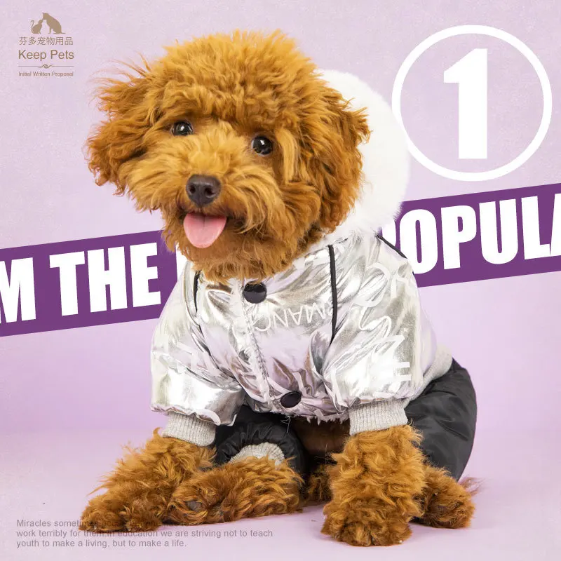 Модная зимняя куртка Pitubll серебристый фиолетовый блестящий ветрозащитный