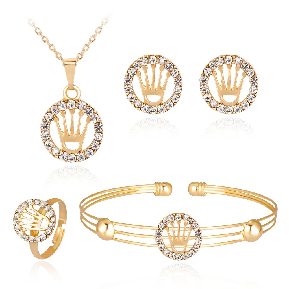 Хит продаж, популярные ювелирные изделия для женщин пальмовая круглые стразы браслет ожерелье нарядные серьги