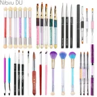 Маникюрные Кисти для маникюра, двусторонняя градиентная губка, ручка для рисования, акриловая кисть, салонное Оборудование для ногтей