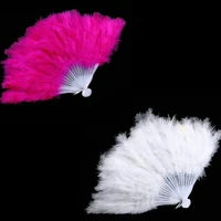 nice feather fan for dance props hand goose feather folding fan wedding wonderful a variety of colors to choose from