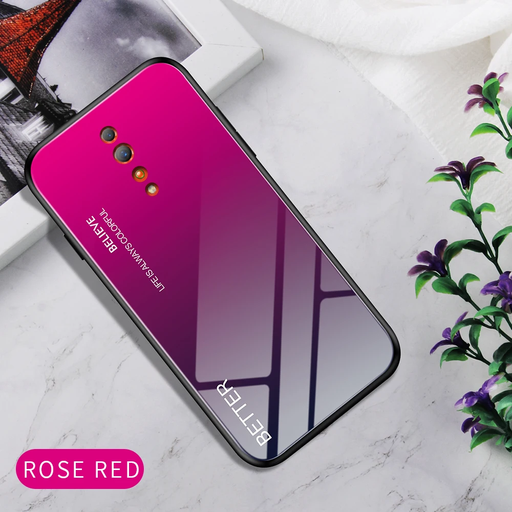 Градиентный чехол из закаленного стекла для OPPO Find X A9 R17 F11 pro K1 Reno 10x zoom Z A1K Realme 3 Pro Lite R15X чехол для телефона
