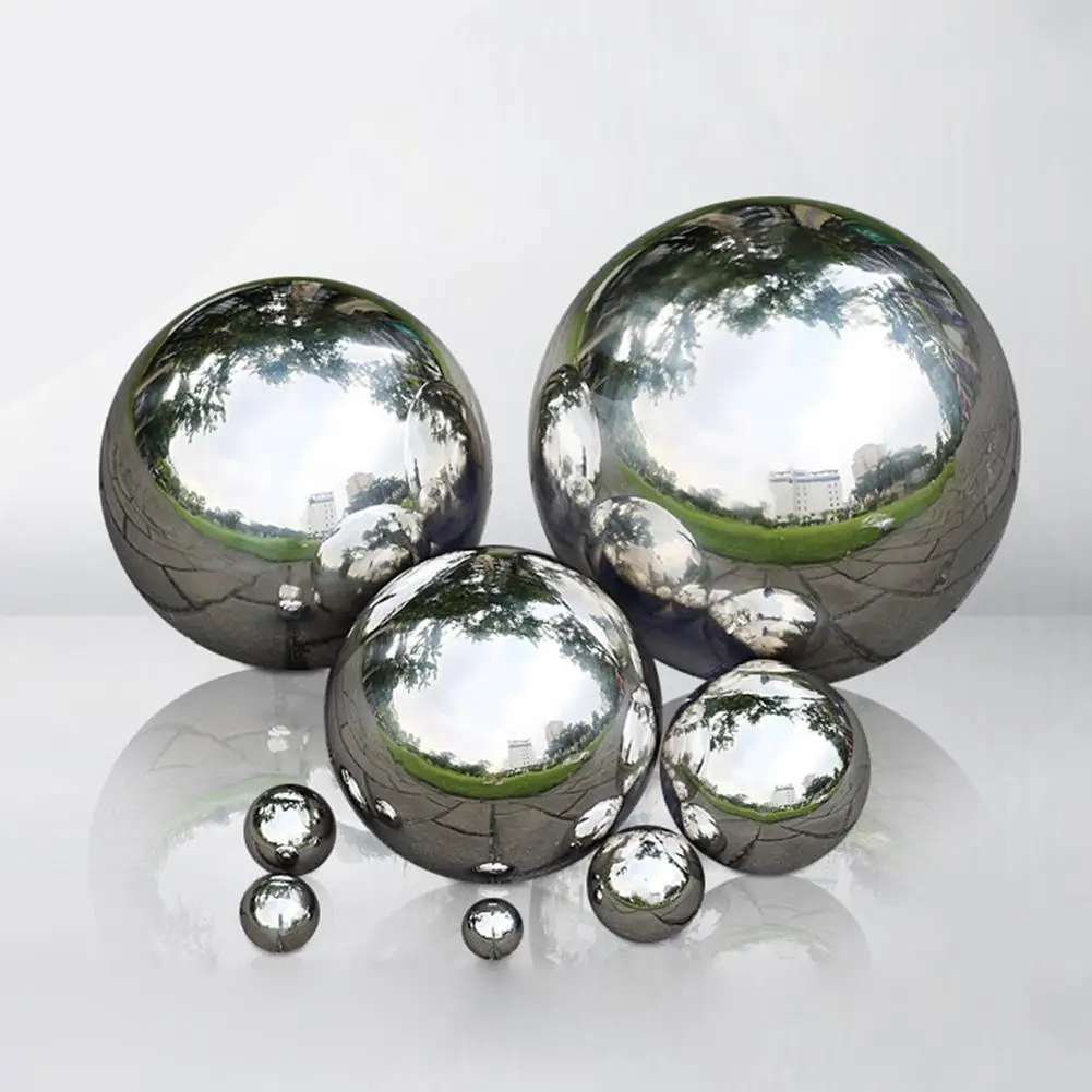 High Gloss Glitter 304 Stainless Steel Ball Sphere Mirror Hollow Ball For Home Garden Decoration Supplies Ornament 80mm~300mm