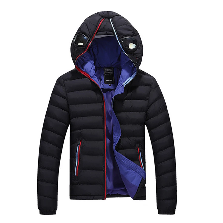 Зимние куртки мужские парки с глазами стеганое пальто капюшоном теплые детская