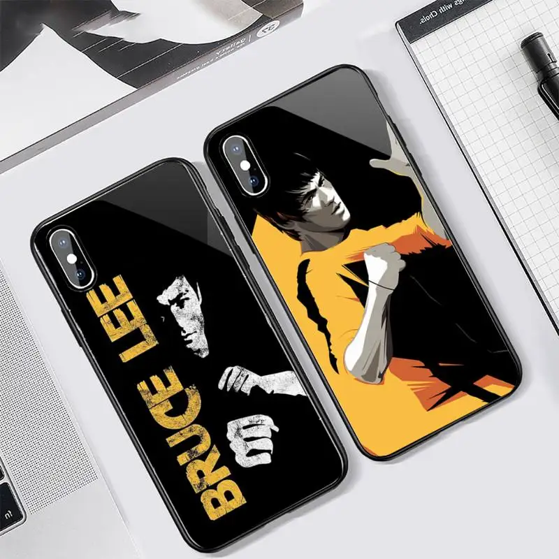 

Bruce Lee Chinese kung fu Phone Case Tempered glass For iphone 6 7 8 plus X XS XR 11 12 13 PRO MAX mini