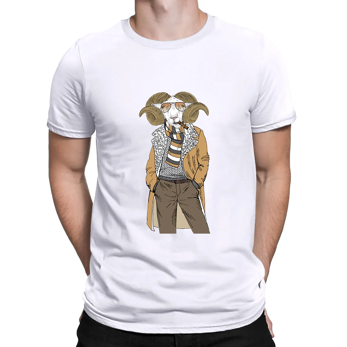 

2021 Summer New funny animal elephant Print T Shirt Men's Hipster Short Sleeve Tee Tops Fashion Streetwear Oversize T Shirt