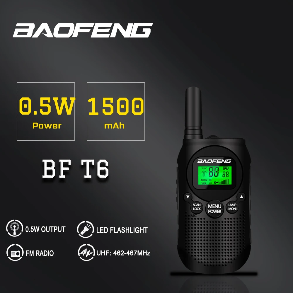 Baofeng BF T6 Детские рации портативные 22 канала мини двухсторонние радио для