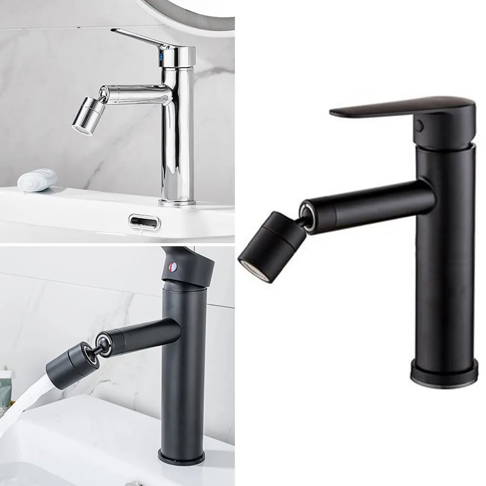 

360º Swivel Spout Rotation Spray Basin Faucet Hot Cold Mixer Kitchen Bathroom Deck Mounted Faucet Washbasin Taps
