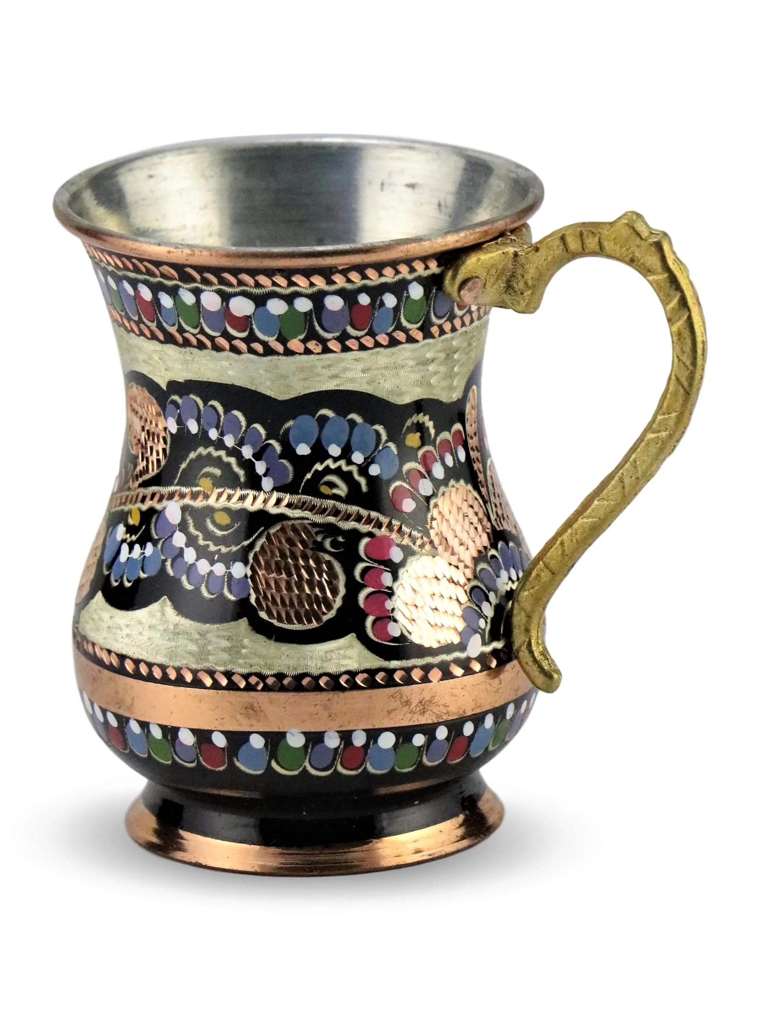 

Медные кружки Morya, чашка для молока и сока Ayran с латунной ручкой, роскошная винтажная посуда для напитков ручной работы в стиле ретро, 250 мл