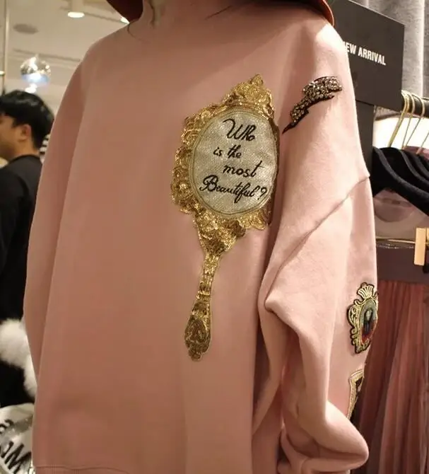 

Gold Mirror Letters Sequins Patch Vintage Embroidered Applique For Clothing Decoration DIY Craft Sewing Accessories