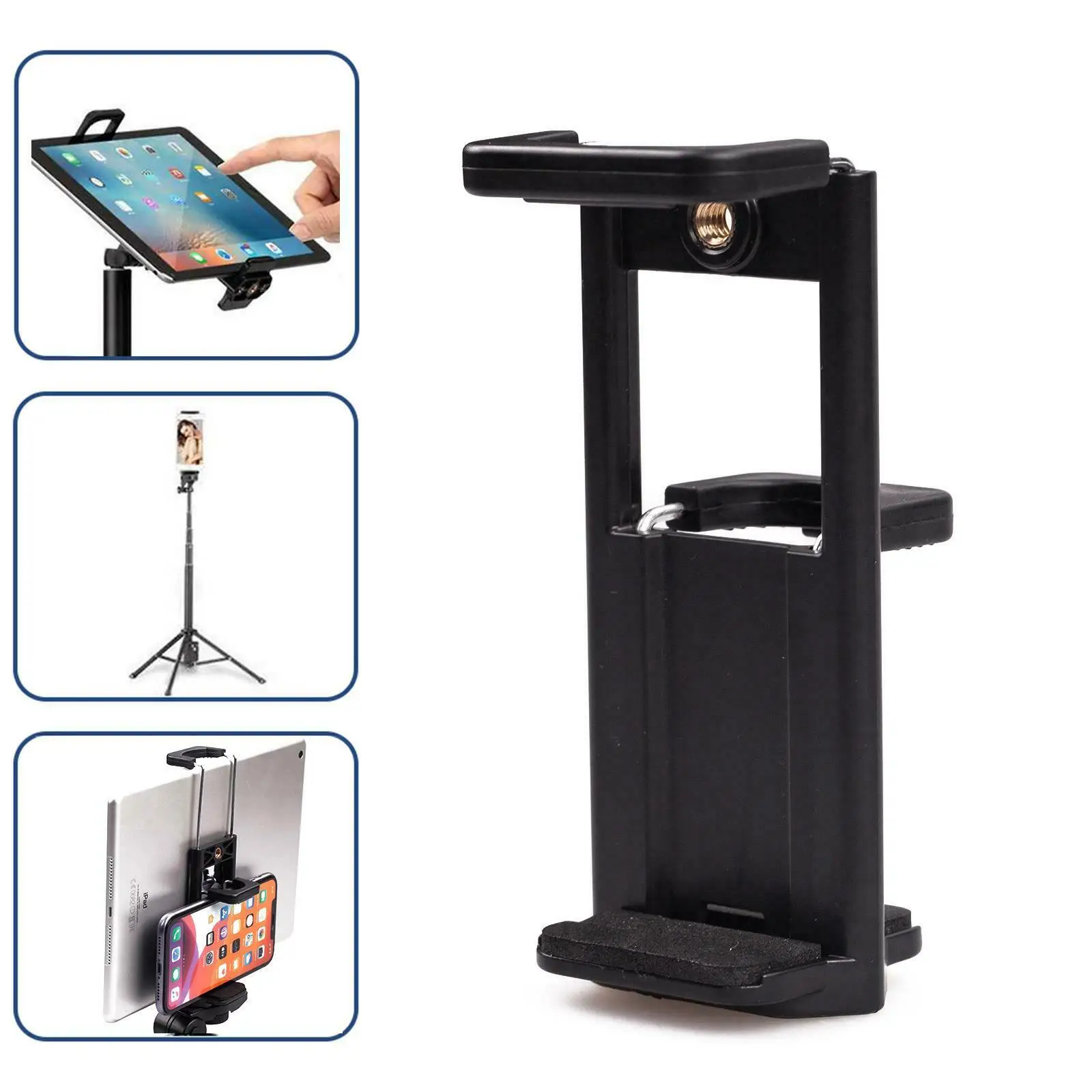 

Tablet Phone 2in1 Holder Stand Mount iPhone Universal Adjustable Clamp Bracket